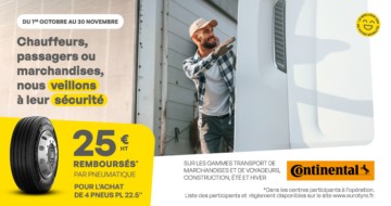 Promotion Eurotyre pour l'achat de pneus Continental poids lourds