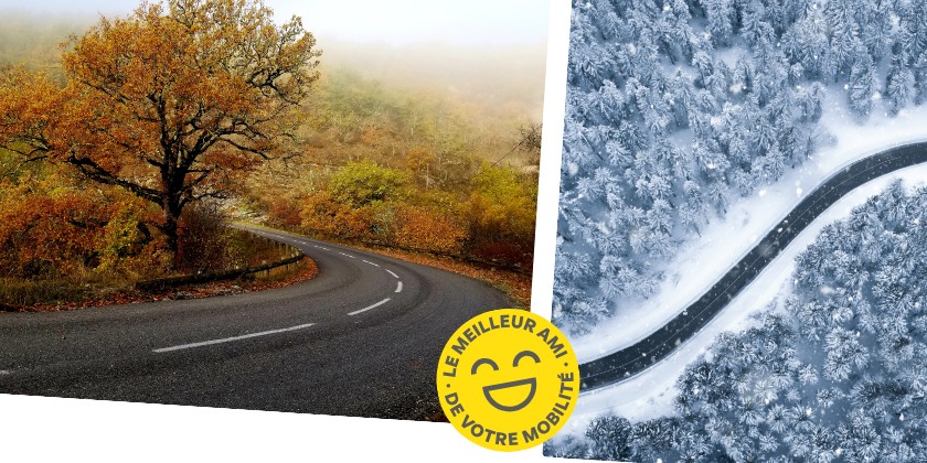 Routes en automne et hiver pour illustrer la Loi Montagne